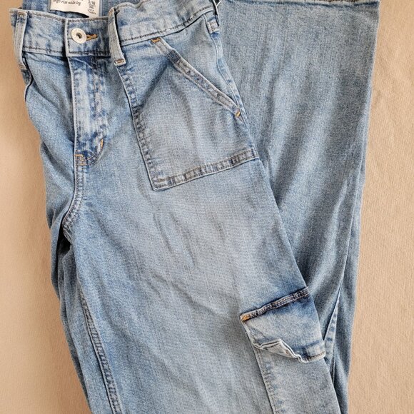 Abercrombie Kids High Rise Wide Leg Cargo Jeans – Girls Size 15/16 Long - Picture 4 of 8
